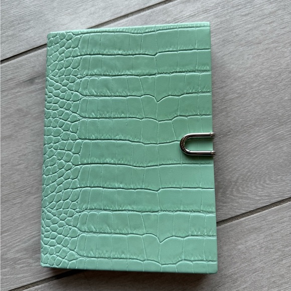 Smythson The Soho Slide Closure Notebook in Mara Mint Green Croco Leather - Picture 1 of 4